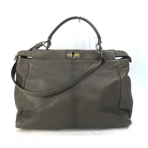 AUTHENTICITY GUARANTEED FENDI Tote Bag Peekaboo Large Inner Zucca - Picture 1 of 16